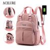 ACELURE Anti Theft USB Charge Nylon Backpack Waterproof Women School Backpacks Bagpack School Bags Teenage Girls Travel Bag