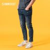 SIMWOOD 2020 summer new slim fit jeans men fashion casual ripped hole denim trousers high quality plus size clothing SJ120388