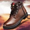 Men Winter Shoes Warm Comfortable Fashion Genuine Leather Snow Boots Waterproof Boots Men’s wool Short plush Warm Boots