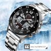 SKMEI Business Watch Men Wristwatch Quartz Dual Display Watch Fashion Casual 3 Time Waterproof Stopwatch Clock Relogio Masculino
