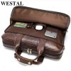 WESTAL men’s leather bag men’s briefcase office bags for men bag man’s genuine leather laptop bags male tote briefcase handbag