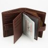 Vintage Cowhide Men Wallet Genuine Leather Clutch Wallet Male Coin Purse Passport Cover Pouch Business Document Case Card Holder
