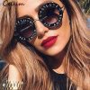 Retro Round Sunglasses Women 2020 Luxury Brand Designer Bee Metal Frame Circle Sun Glasses Fashion Female Clear Shades Oculos