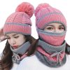 Set 3 Anti-fog Hats Women Winter Beanies Velvet Thick Bib Mask Skullies Beanie Hat Dustproof Hats Female Warm knitted Wool Cap