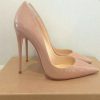 GENSHUO Women Pumps Heeled Shoes Nude Pointed Toe Sexy High Heel Shoes Stiletto High Heels Ladies 12 10 8 cm Big Size 42