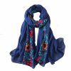 2020 embroidery women scarf vintage summer pashmina cotton shawls and wraps lady floral bandana female hijab winter scarves