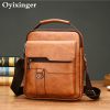 Small Briefcase Men’s Messenger Bag Men Leather Shoulder Bags Man Business Crossbody Bags For IPAD Air Mini Male Leather Handbag
