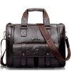 Men Leather Black Briefcase Business Handbag Messenger Bags Male Vintage Shoulder Bag Men’s Large Laptop Travel Bags Hot XA177ZC