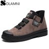 Winter High Top Sneakers Men Casual Shoes Warm Plush Fur Boots Male Breathable Anti-Slip Ankle Boots Platform Work Snow Boots 45