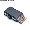 Top Quality Rfid Wallet Men Money Bag Mini Purse Male Aluminium Card Wallet Small Clutch Leather Wallet Thin Purse carteras 2020