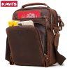 KAVIS Crazy Hoser handbag Men Messenger bag for Briefcase Male Crossbody Hand Sling O handles Tote and Purses Shoulder Bolsas (Brown)