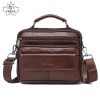 ZZNICK 2020 Genuine Cowhide Leather Shoulder Bag Small Messenger Bags Men Travel New Fashion Men Bag Flap Crossbody Bag Handbags (8209 coffee)
