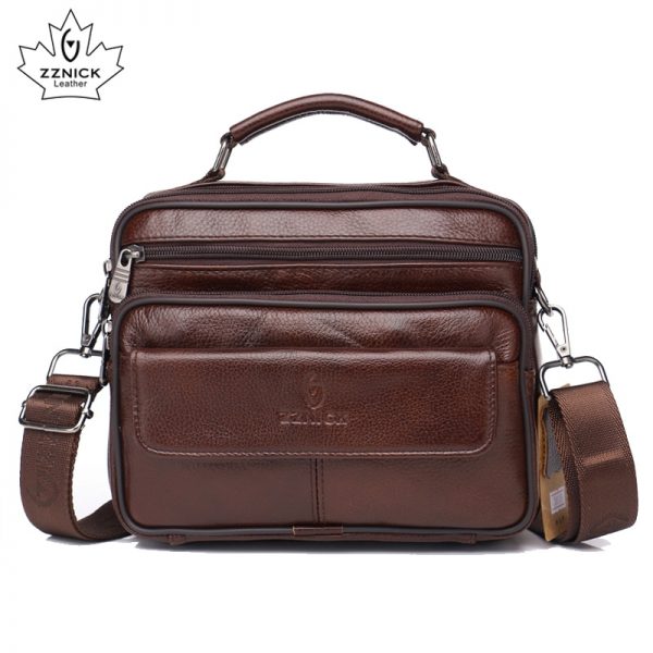ZZNICK 2020 Genuine Cowhide Leather Shoulder Bag Small Messenger Bags Men Travel New Fashion Men Bag Flap Crossbody Bag Handbags